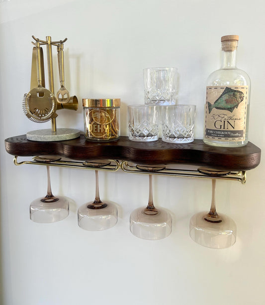 Floating Oak Bar Shelf