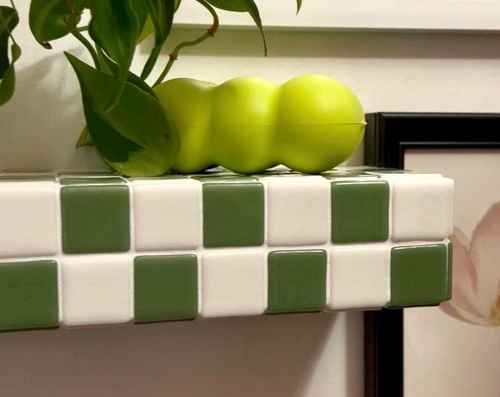 Checkered Tile Floating Wall Shelf